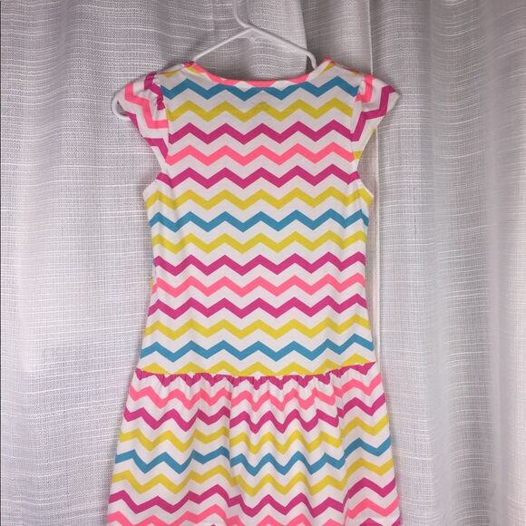 4 for $20 Neon Striped Summer Dress Sz L (10/12) - Picture 3 of 5